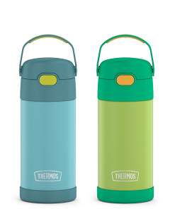 12oz FUNtainer® Water Bottles Blue/Green & Lime/Orange Bundle