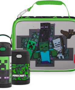 Minecraft Bundle - Soft Lunch Box. 12oz FUNtainer®  Bottle & 10oz FUNtainer® Food Jar