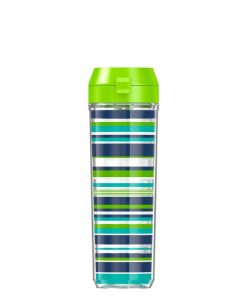 24oz Double Wall Water Bottle Navy Stripes